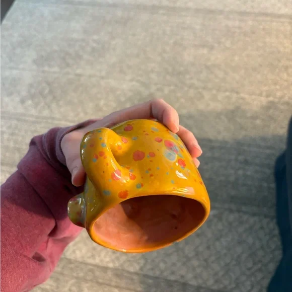 Vibrant Yellow Ceramic Monkey Planter - Picture 3 of 6